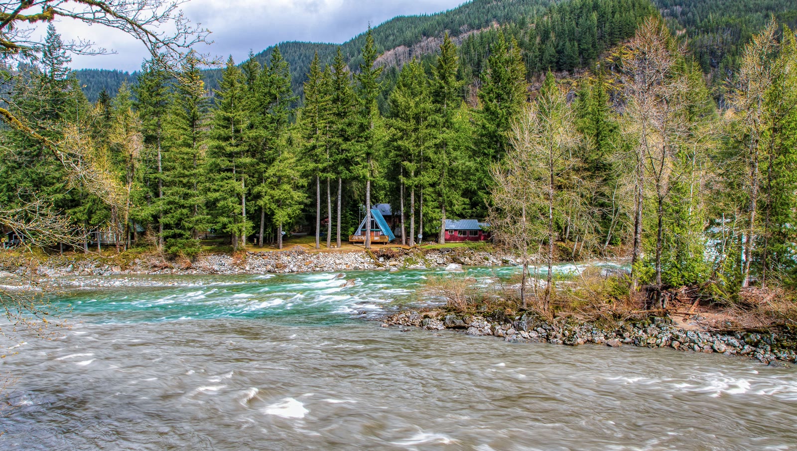 A riverfront home along the Skykomish River near Index